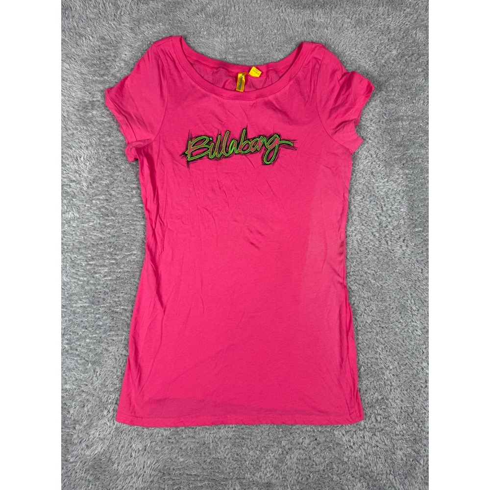 Billabong Graphic T-Shirt Womens L NWT baby teeNeon Logo Surf USA Made Y2K